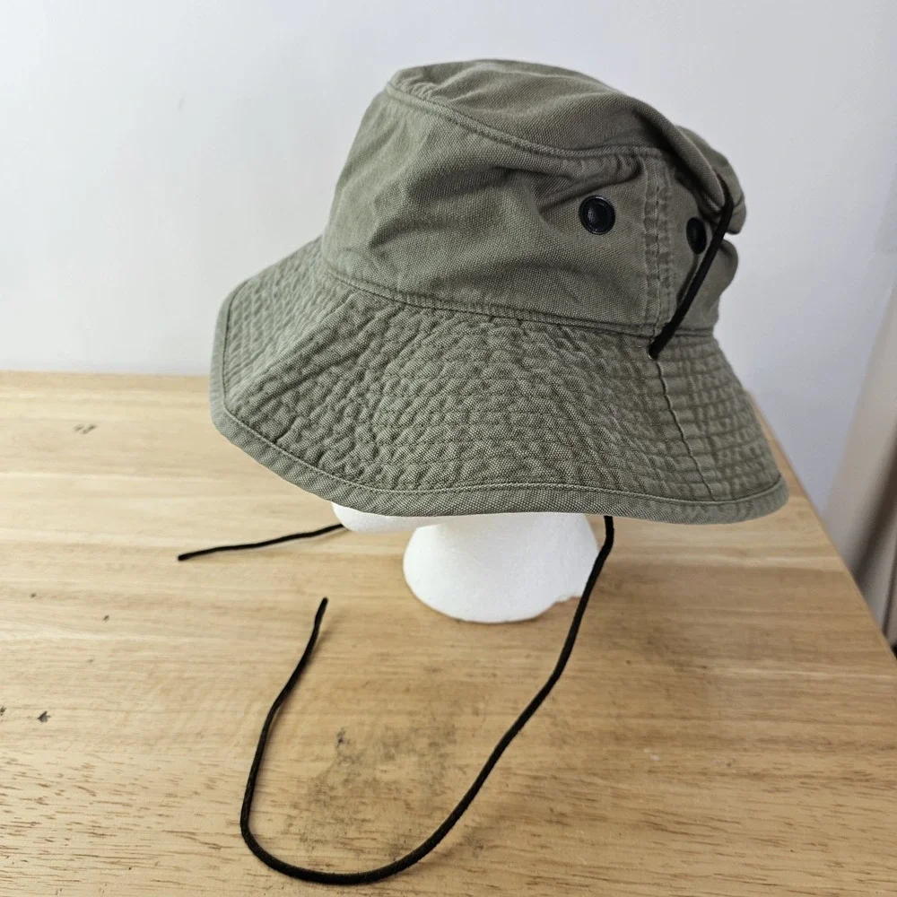 GAP Bucket Hat Boonie Sun Hat‎ Green Small Safari Chin Strap Outdoor Packable